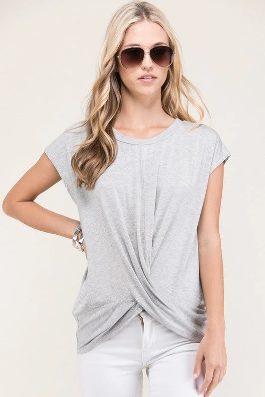 Front Swoop Solid Tee Halter unclassified dresses