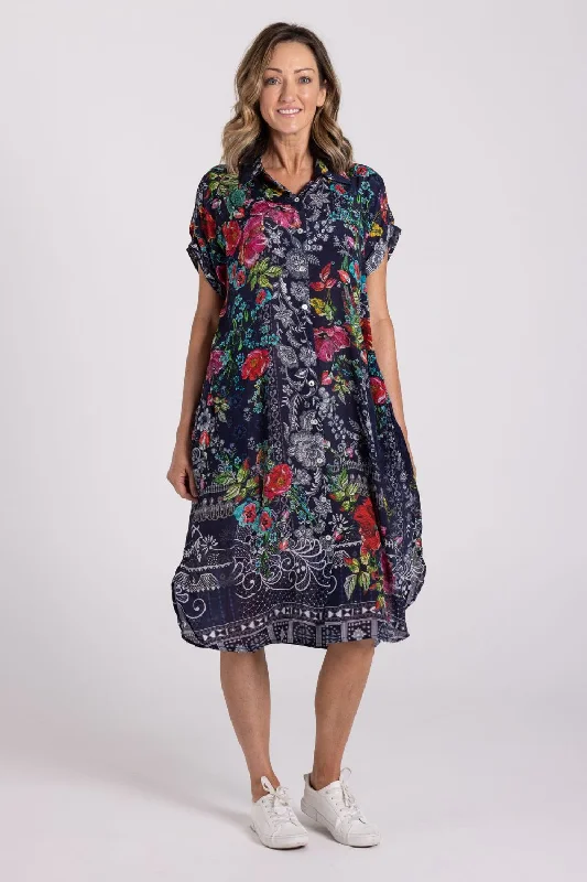 Grace Button Dress | Navy Bloom Wrap unclassified dresses