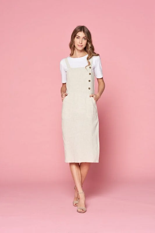 Grace Overall Dress in Oatmeal Minimalist unclassified dresses