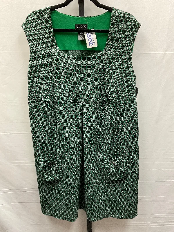 Green & White Dress Work Enfocus, Size Xl Club unclassified dresses