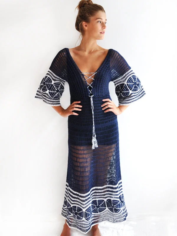 Indigo Sand Dollar Crochet Dress Earthy tone unclassified dresses