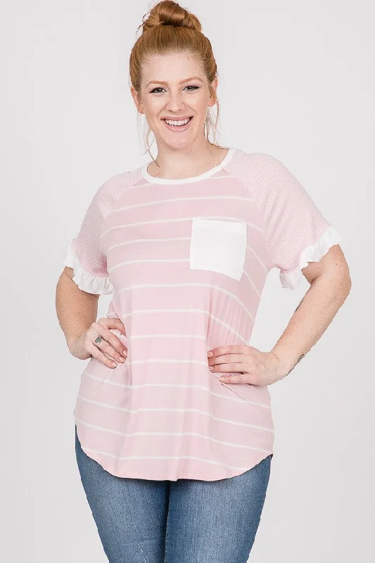 Jane Ruffle Tee in Pink PLUS Travel unclassified dresses