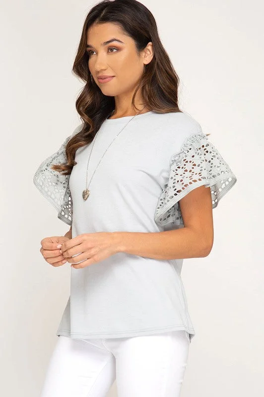 Jenna Statement Tee in Misty Blue Discounted unclassified dresses