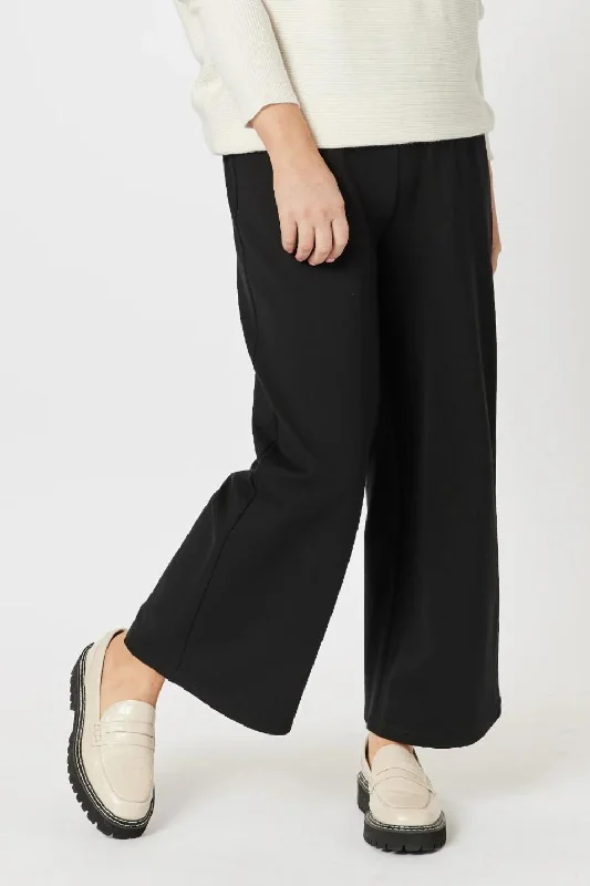 Kimmy Ponti Wide Leg Pant | Black Club unclassified dresses