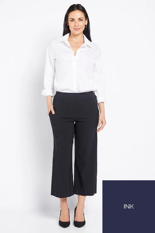 Larrie 7/8 Culotte Pant | Navy Ruched unclassified dresses