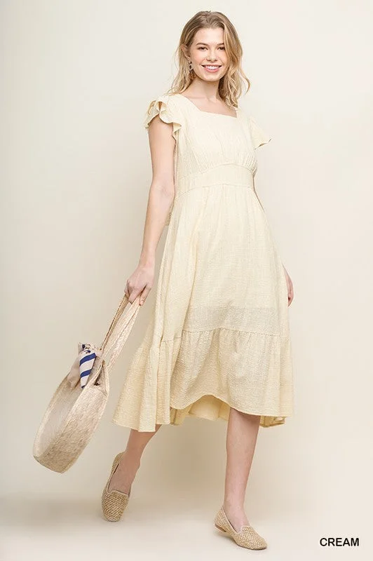 Noelle Summer Dress in Cream Beaded unclassified dresses