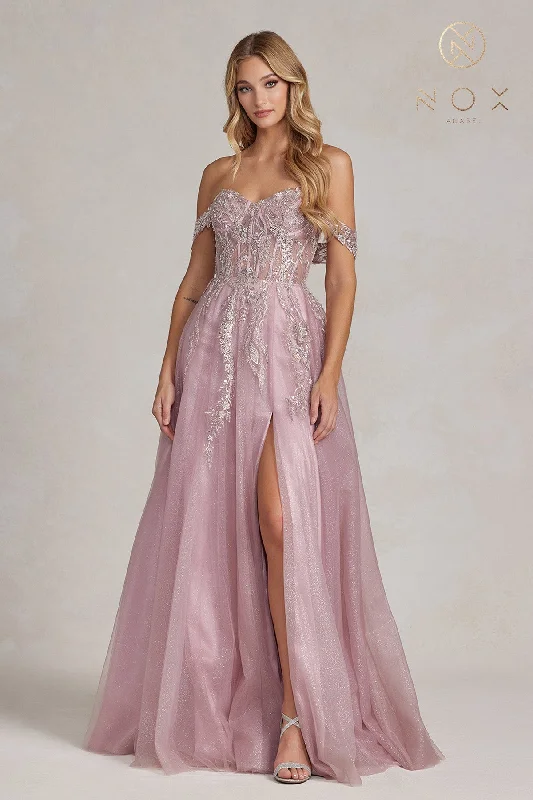 Nox Anabel E1128: Sheer Corset Gown for Unforgettable Evenings Preppy unclassified dresses