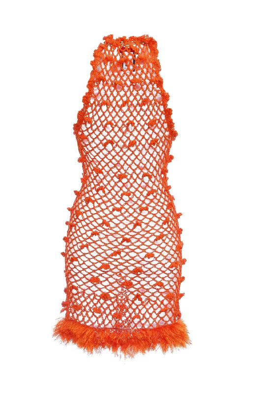 Malva Orange Handmade Crochet Dress Dark color unclassified dresses