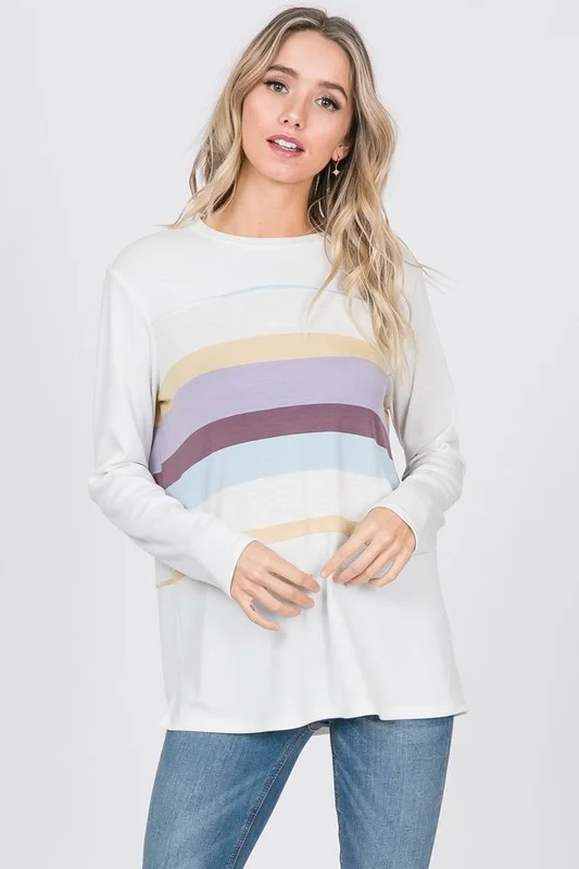 Pastel Colorblock Top in Lavender Festival unclassified dresses