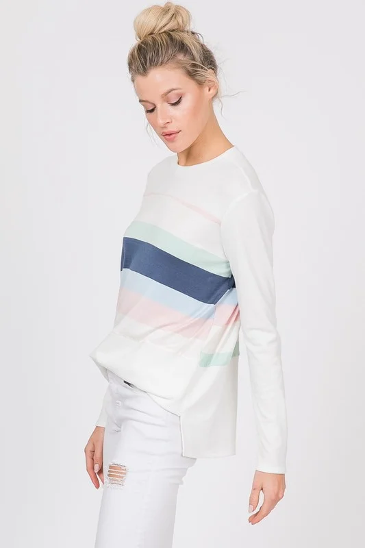 Pastel Colorblock Top in Navy Lounge unclassified dresses