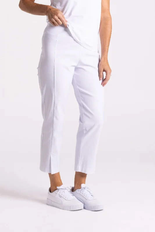 Prix 7/8 Split Pant | White Short unclassified dresses