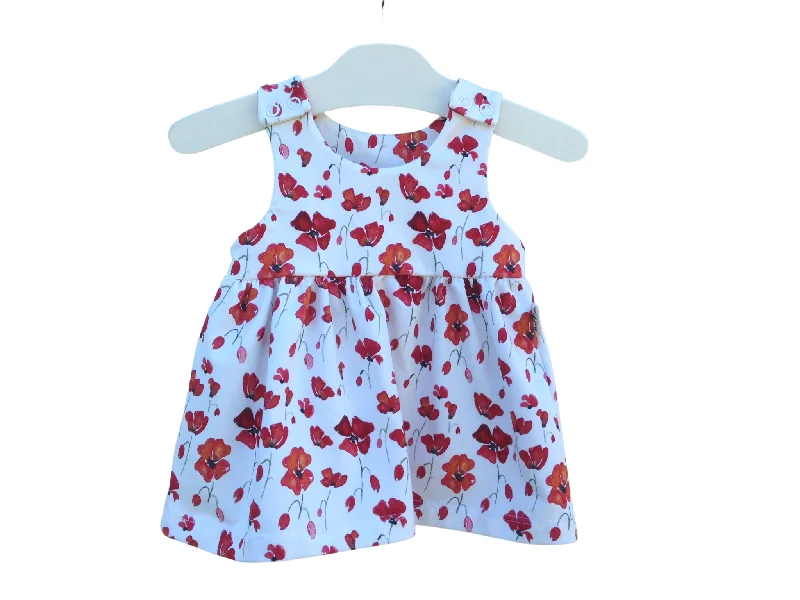 Red Poppy Flowers Romper Dress Fall unclassified dresses