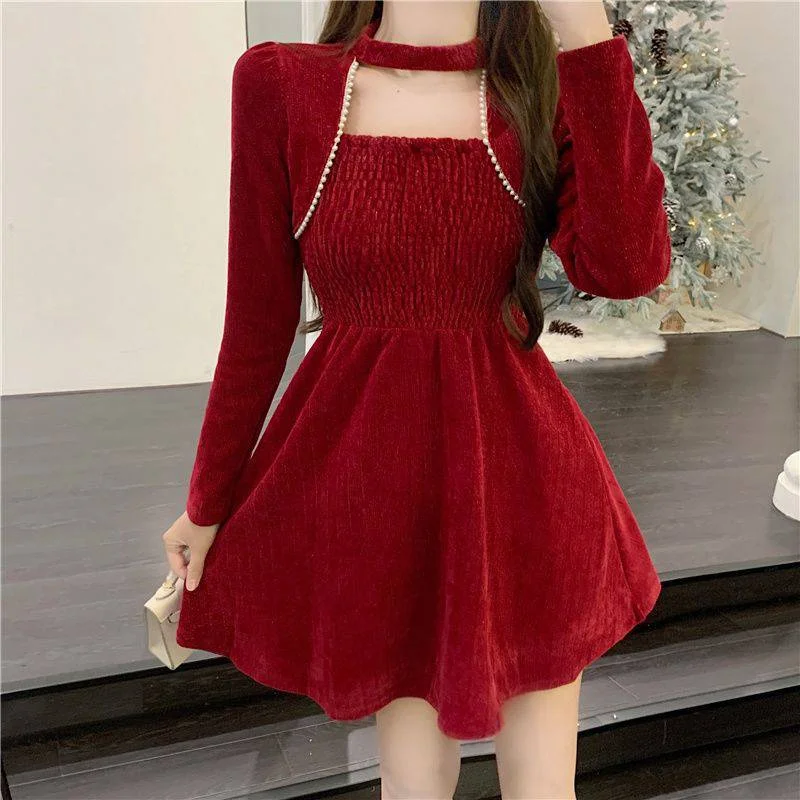 Red Vintage Christmas Dress Fashionable unclassified dresses