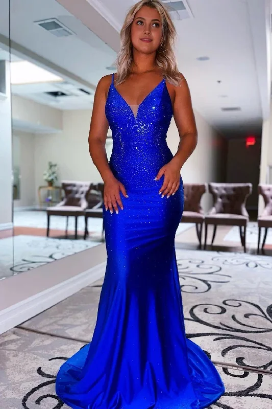 Royal Blue Beading Mermaid Prom Dress Beaded unclassified dresses