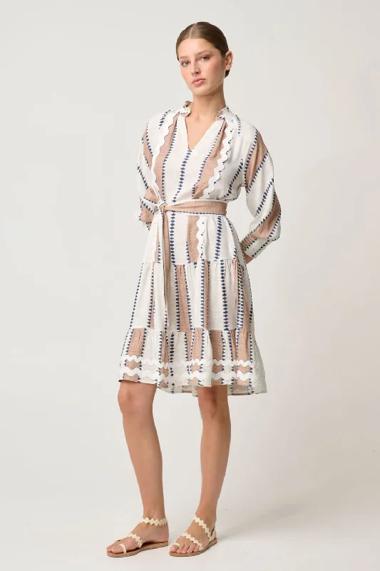 Sanibel Rick Rack Trim Dress | Cayman Stripe A-line unclassified dresses