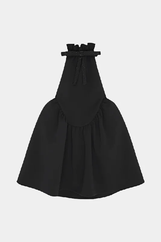 SHUSHU Tong - Halterneck Puff Dress - Black Comfortable unclassified dresses