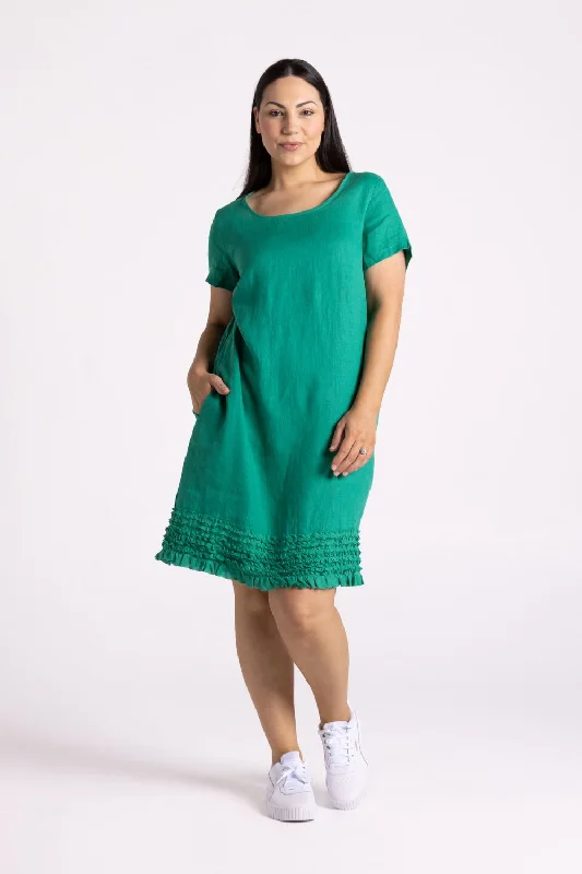 Vanessa Ruffle Hem Dress | Emerald Sleeveless unclassified dresses