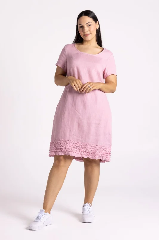 Vanessa Ruffle Hem Dress | Pink Office unclassified dresses