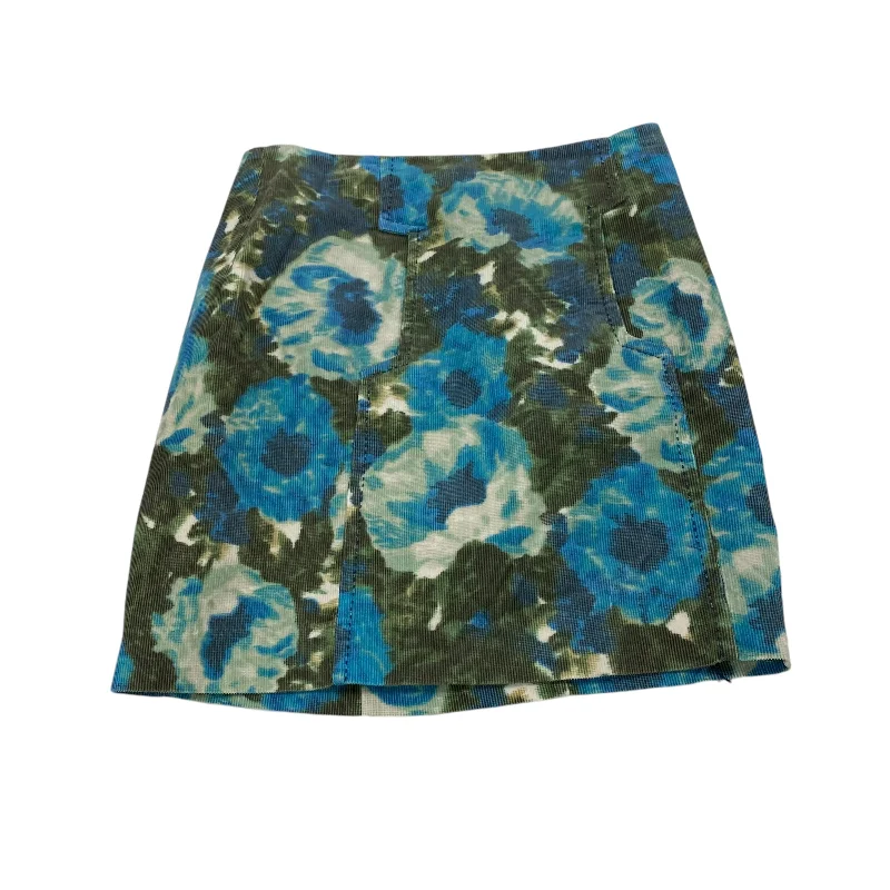 BLUE & GREEN SKIRT MINI & SHORT by ANTHROPOLOGIE Size:6 Soft Leather Skirt