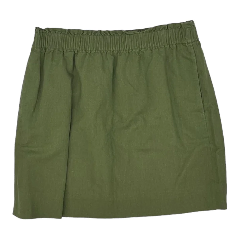 GREEN SKIRT MINI & SHORT by J. CREW Size:10 Fitted Pleated Skirt