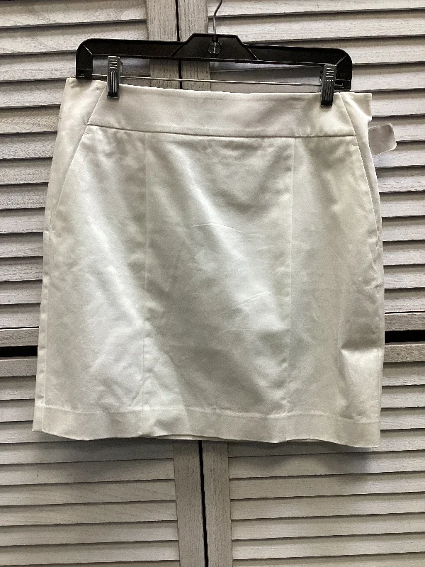 Skirt Mini & Short By Ann Taylor In White, Size: 8 Soft Leather Skirt