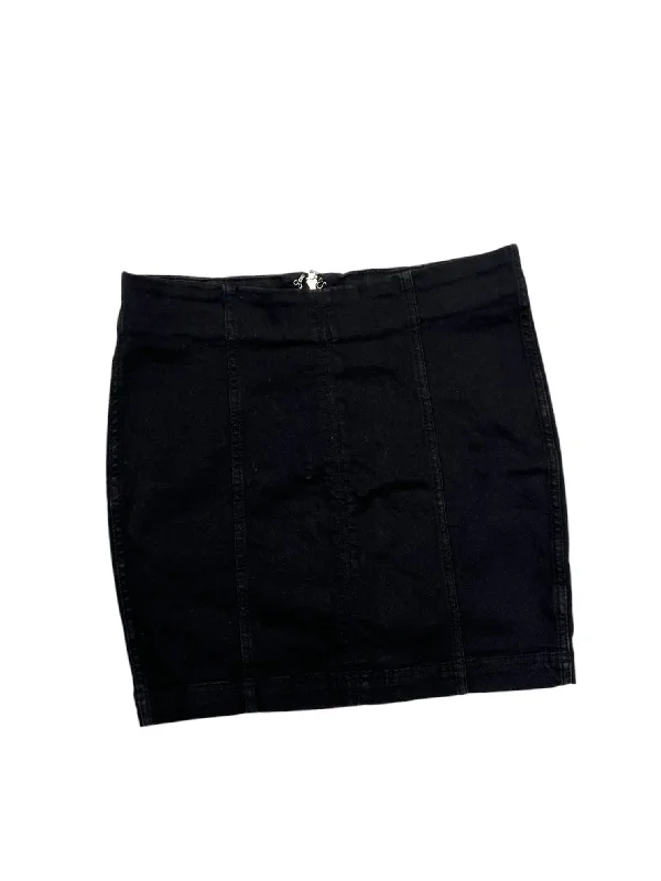 Skirt Mini & Short By Free People In Black Denim, Size: 6 High-waist Denim Skirt