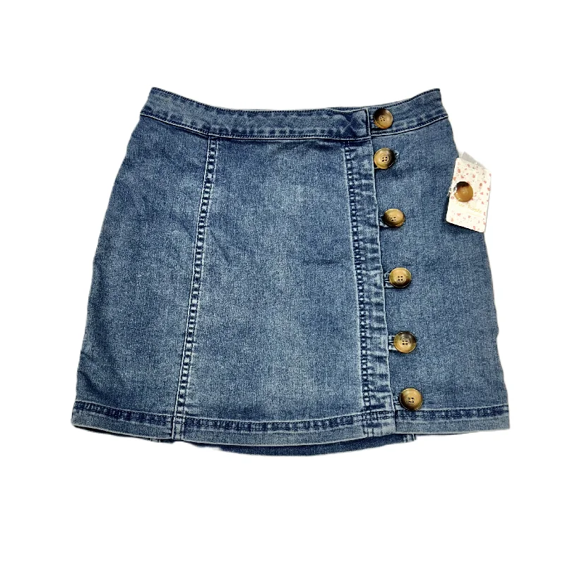 Skirt Mini & Short By Free People In Blue Denim, Size: 8 Vintage Mini Skirt