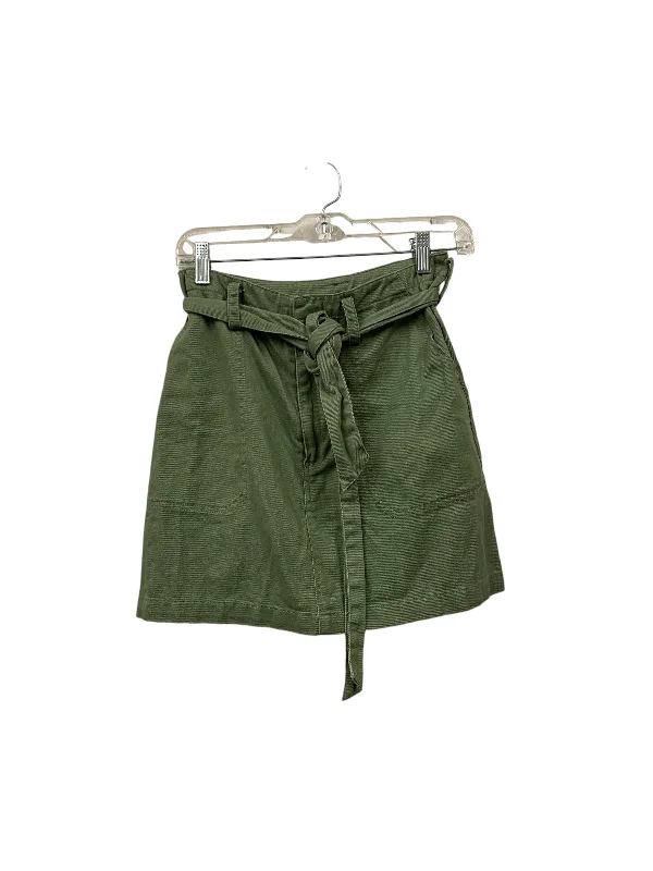 Skirt Mini & Short By Harper In Green, Size: S Faded Denim Skirt