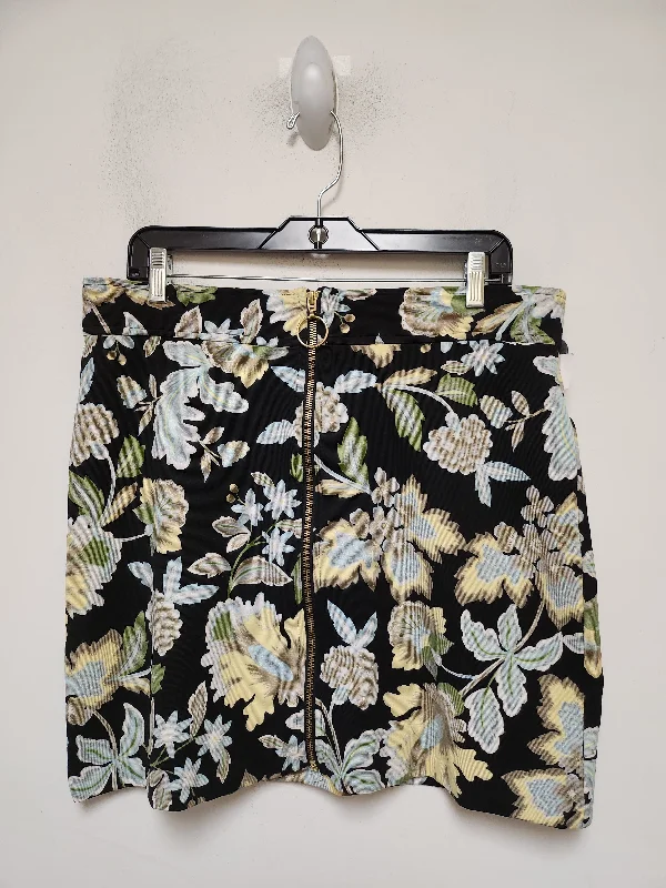 Skirt Mini & Short By Inc In Floral Print, Size: 12 Pleated Denim Skirt