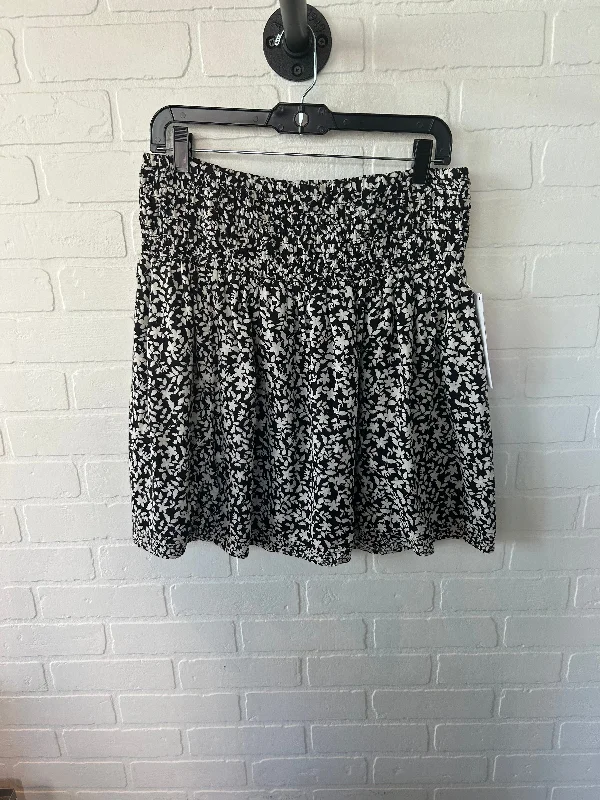 Skirt Mini & Short By J. Jill In Black & Cream, Size: 10 Casual Skater Skirt