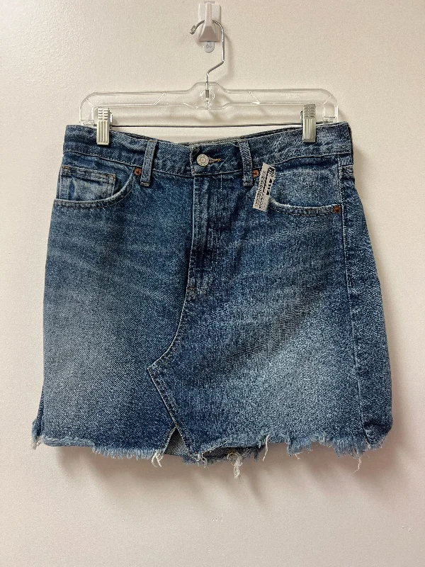 Skirt Mini & Short By Lucky Brand In Blue Denim, Size: 6 Pleated Denim Skirt