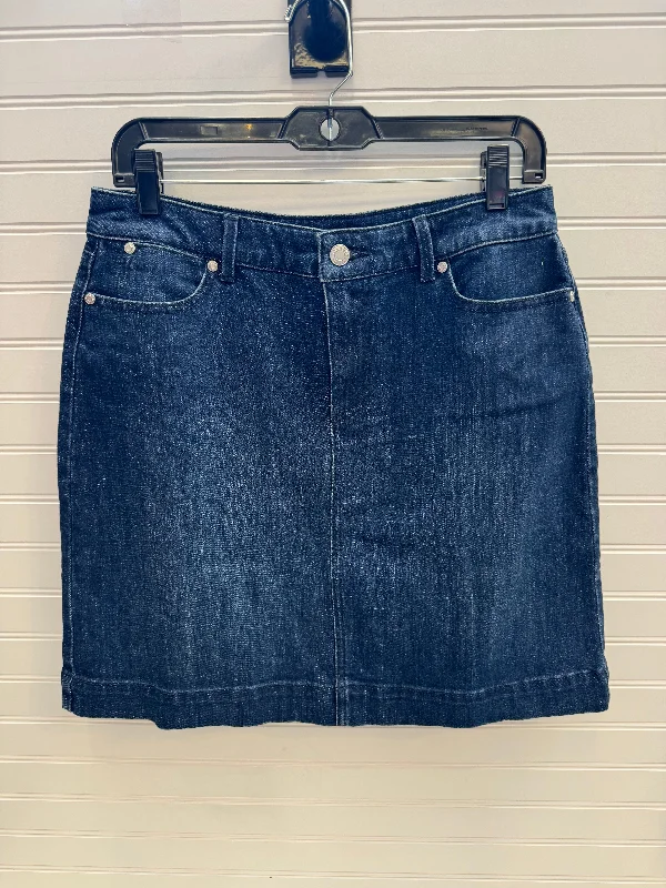 Skirt Mini & Short By Talbots In Blue Denim, Size: 8petite Basic Mini Skirt