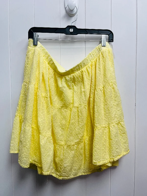 Skirt Mini & Short By Wild Fable In Yellow, Size: Xxl Button-up Mini Skirt