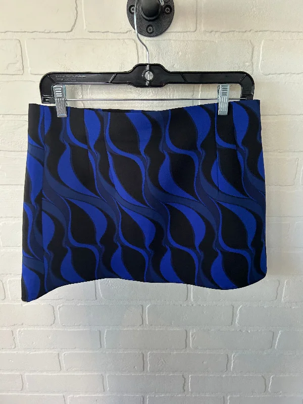 Skirt Mini & Short By Zara In Black & Blue, Size: 12 Flirty Mini Skirt