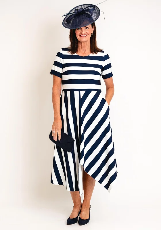 Coco Doll Hara Geometric Stripe Maxi Dress, Navy & White Velvet Maxi Skirt