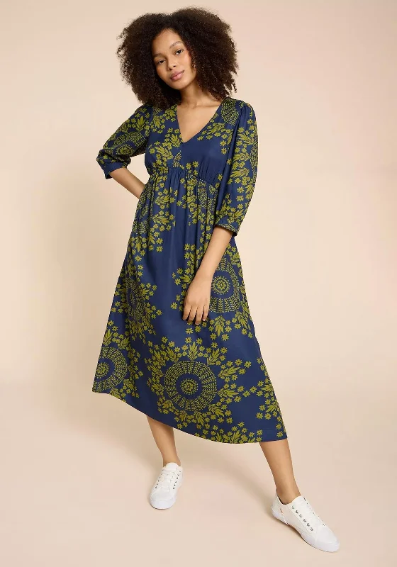 White Stuff Lucy Eco Vero Maxi Dress, Navy Print Elegant Maxi Look