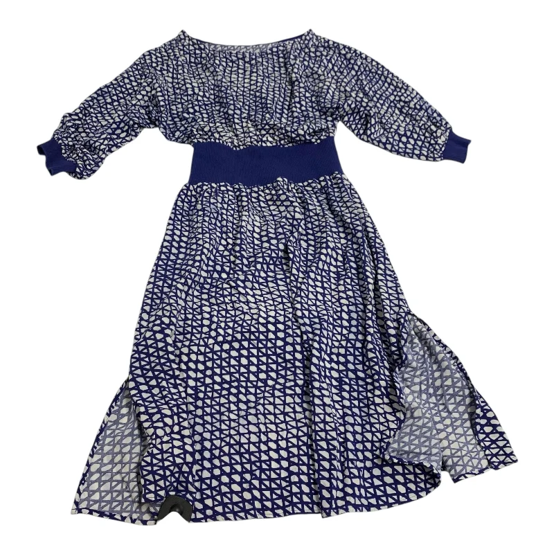 Dress Casual Midi By Maeve In Blue & White, Size: Xs Printed Midi Skirt