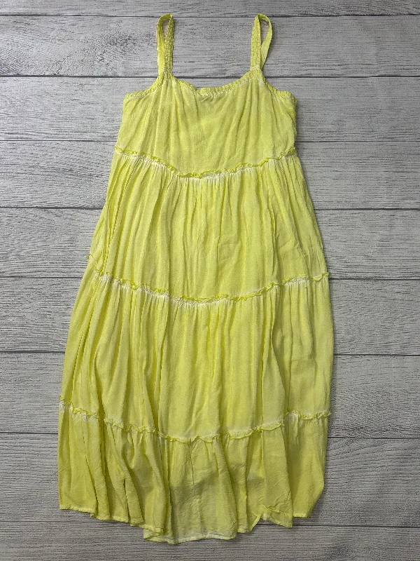 Dress Casual Midi By Saturday/sunday In Yellow, Size: L Ruffled Midi Skirt