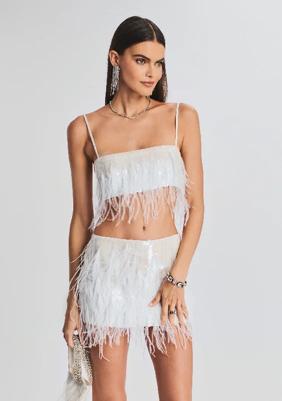 August Feather Sequin Top Sequin Dress Trend