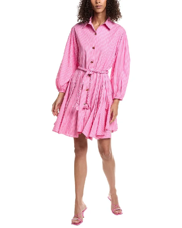 Beulah Braided Belt Shirtdress Wrap Shirt Dress