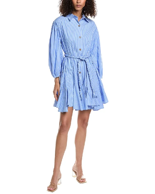 Beulah Braided Belt Shirtdress Shift Shirt Dress