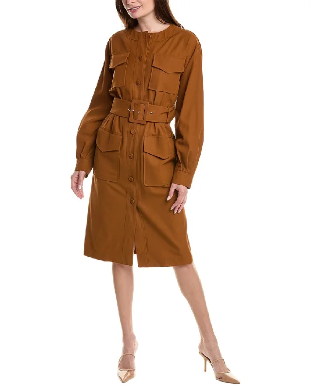 Sportmax Venosa Wool-Blend Shirtdress Classic Shirt Gown